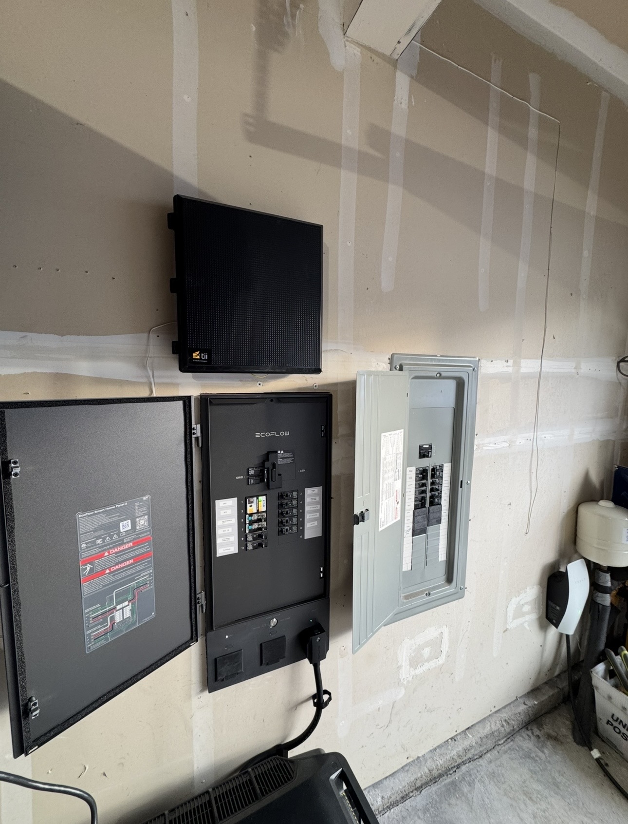 Battery backup equipment installed for dependable residential power.