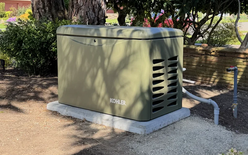 Genuine Kohler standby generator on an outdoor equipment pad