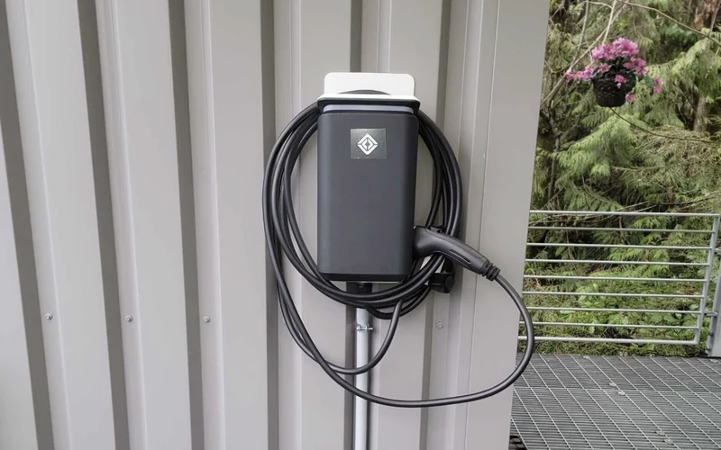 Wall-mounted residential electric vehicle charger